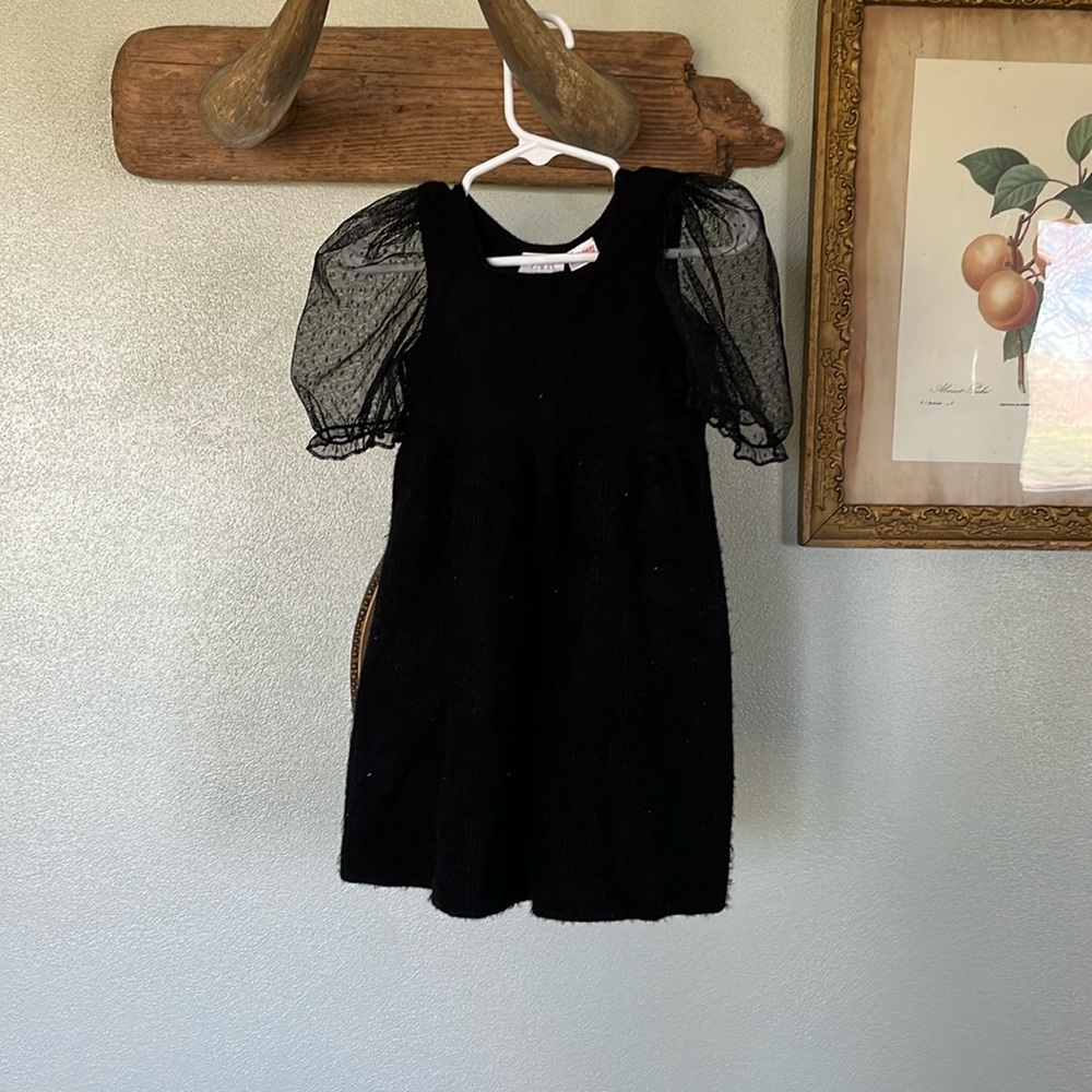 Zara toddler holiday dress dotted puff sleeve